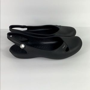 Crocs Black Slingbacks with Gem Accent - Size 10